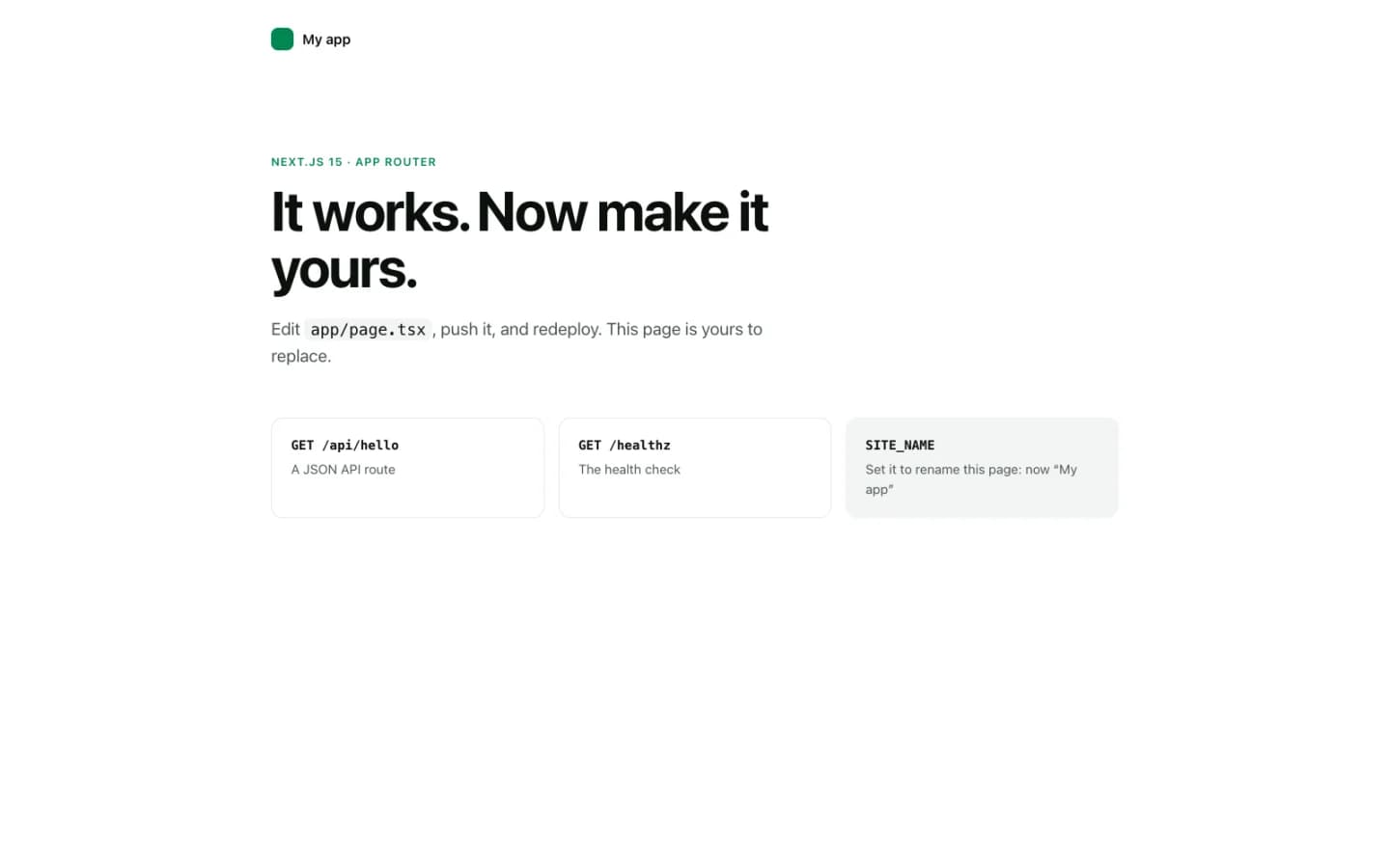 Next.js starter, running on Naijacloud
